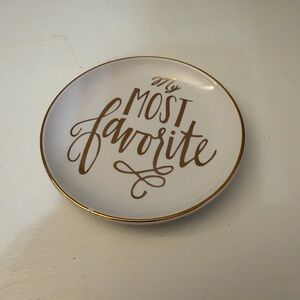 Small Gold and White Decorative Plate - for rings